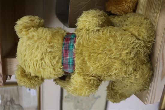 Two Chad Valley bears, Merrythought, two bears 1930-50s, tallest 14in.